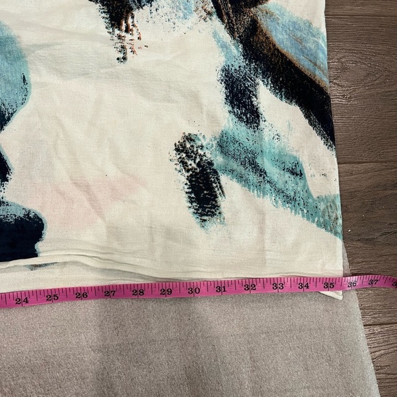 [37*72”]Parfois Abstract Patterned Fringe Cotton Scarf Shawl Waves Fringes Boho - Picture 5 of 6